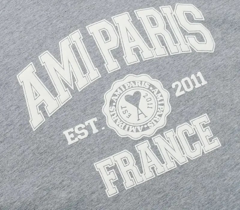 Ami Paris Heart Logo Beige T-Shirt - 6