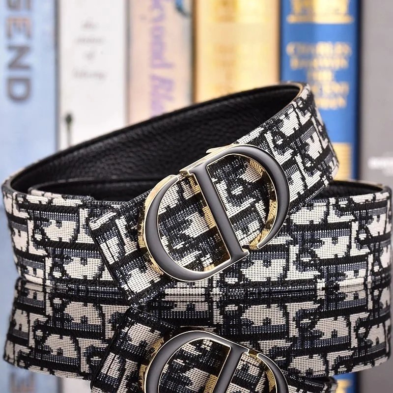 Dior Oblique Pattern Belt with CD Buckle
