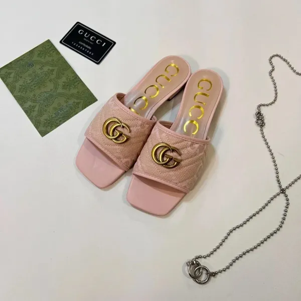 Gucci GG Marmont Slide Sandals Pink - 1