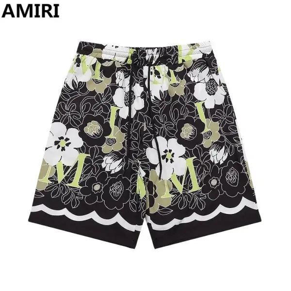 AMIRI Floral Print Logo Shorts Black Multicolor - 1