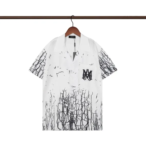 Amiri Cracked Print Short-Sleeve Shirt White - 1