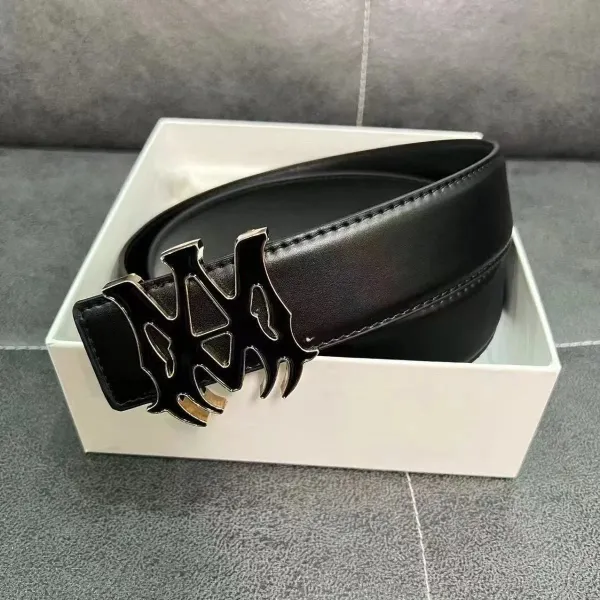 Philipp Plein Signature Flame Buckle Black Leather Belt - 7