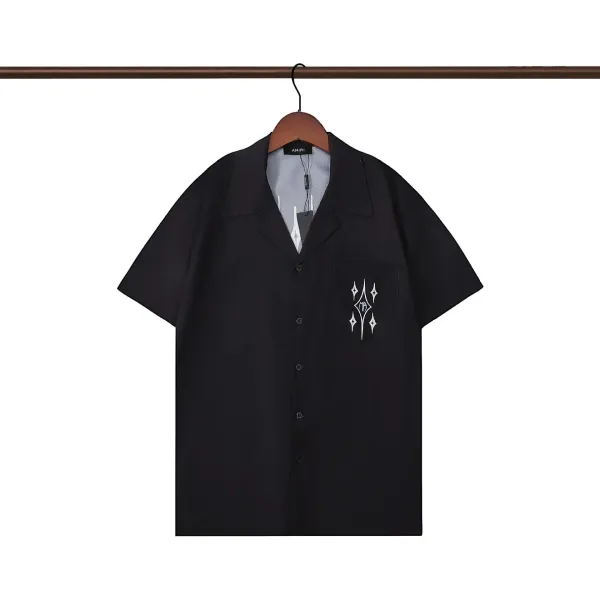Amiri Embroidered Pocket Short-Sleeve Shirt Black - 1
