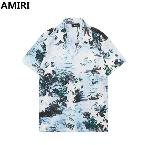AMIRI Hawaiian Print Star Motif Short-Sleeve Shirt - 1