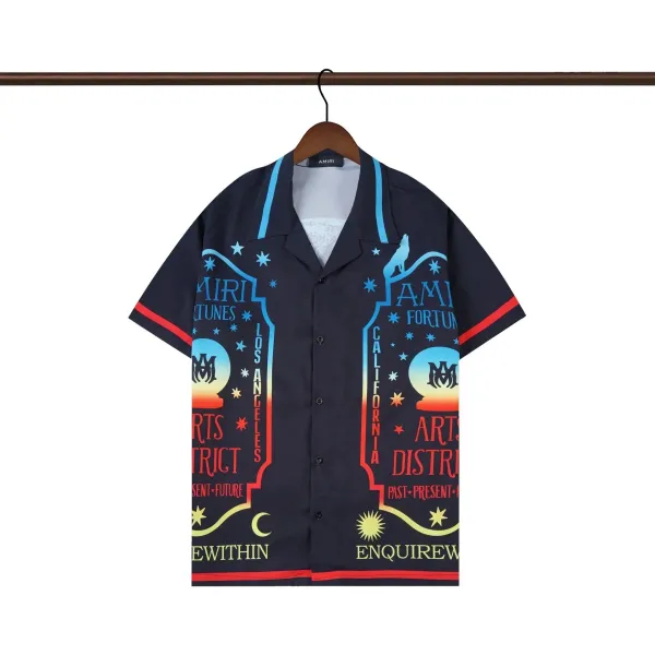 Amiri Arts District Print Shirt Navy Multicolor - 1
