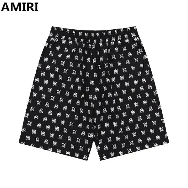 AMIRI Monogram Print Black Shorts - 1