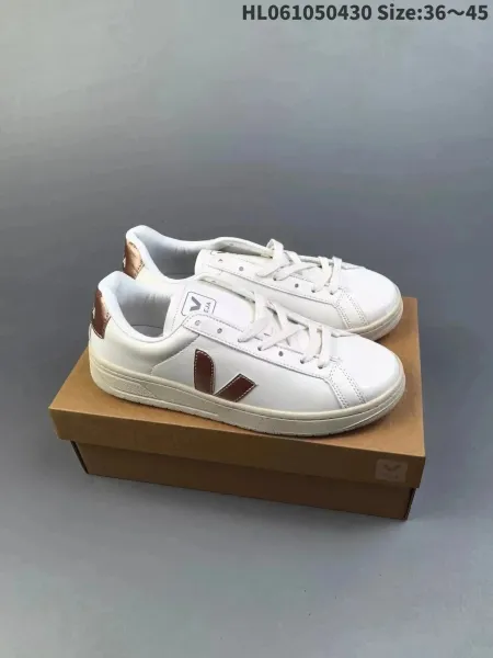Veja Campo White and Copper Sneakers - 1