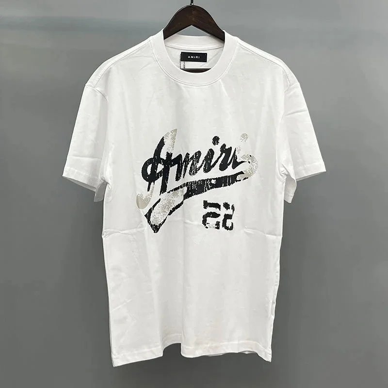 Amiri Script Logo Blue T-Shirt - 6