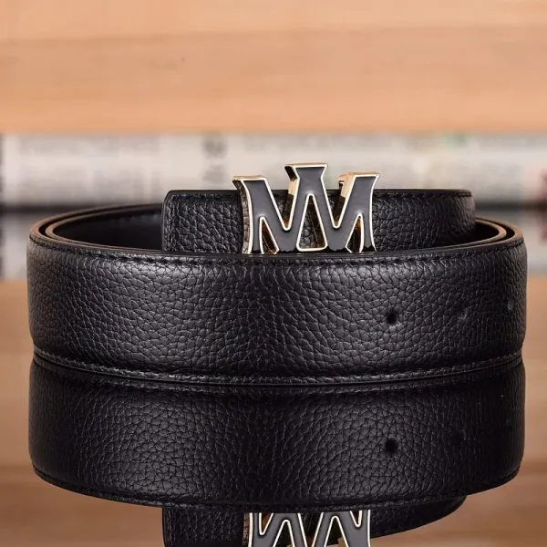 Philipp Plein Signature Flame Buckle Black Leather Belt - 2