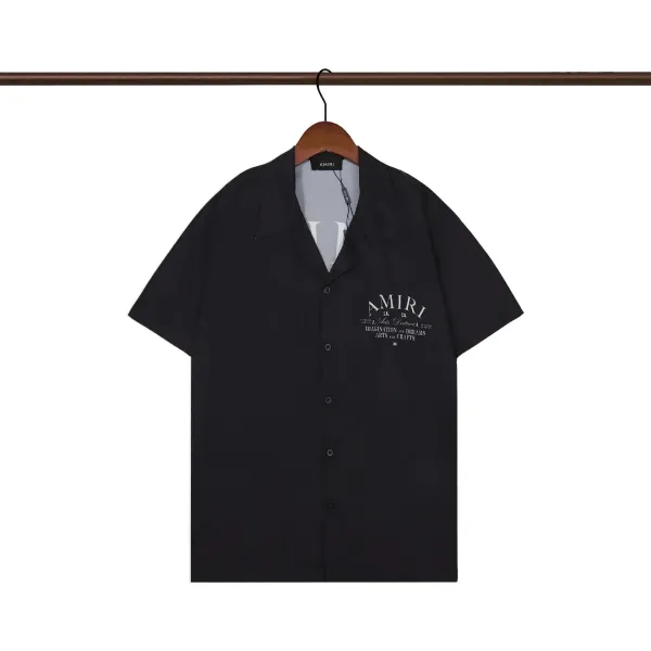 Amiri Logo-Print Short-Sleeve Shirt Black - 1