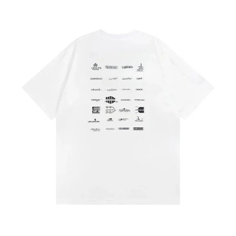 Balenciaga Logo Archive Print Black T-Shirt - 4