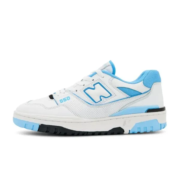 New Balance 550 White and Sky Blue Sneakers - 1