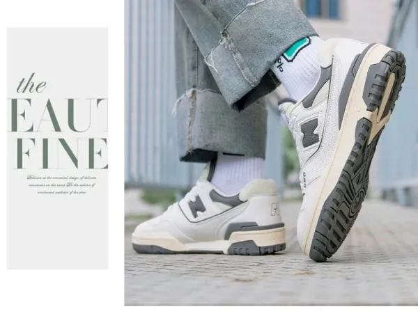 New Balance 550 White Navy Beige Sneakers - 8