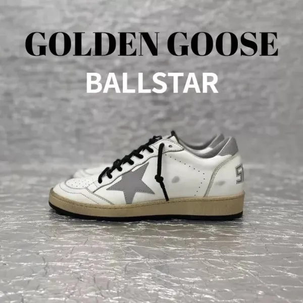 Golden Goose Ballstar White and Gray Leather Sneakers - 1
