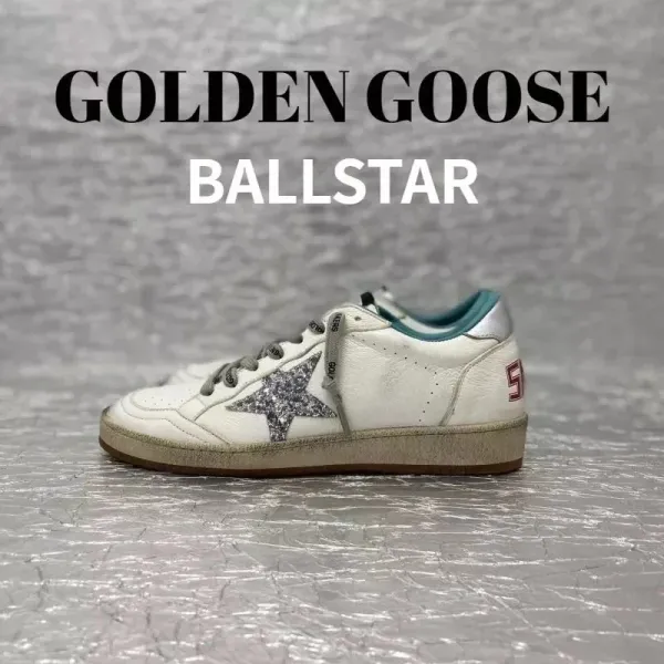 Golden Goose Ballstar White Glitter Star Sneakers - 1
