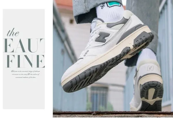 New Balance 550 White Navy Beige Sneakers - 4