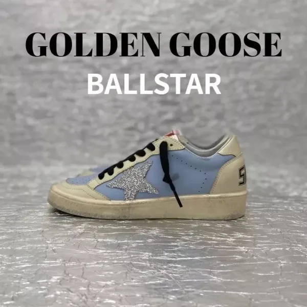 Golden Goose Ballstar Light Blue Glitter Star Sneakers - 1