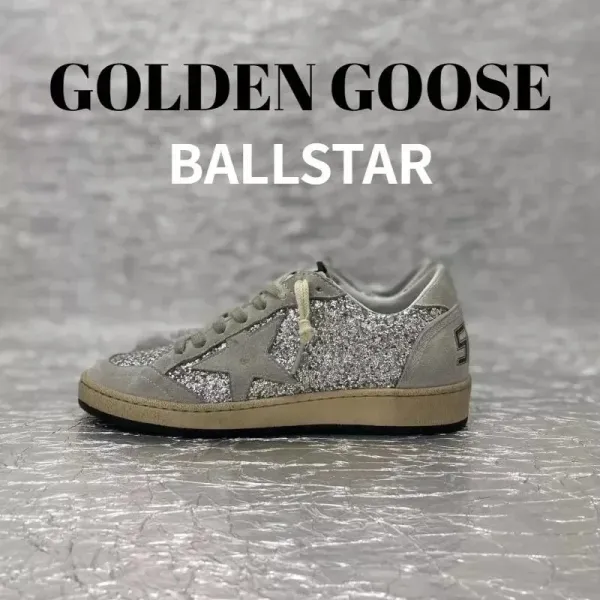 Golden Goose Ballstar Silver Glitter Sneakers - 1