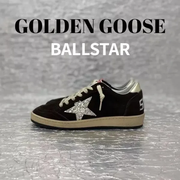 Golden Goose Ballstar Black Glitter Star Sneakers - 1