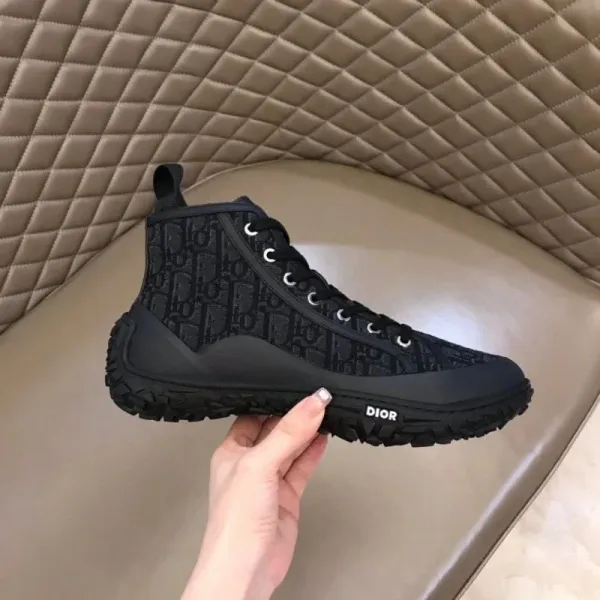 Dior B23 High-Top Oblique Black Sneakers - 1