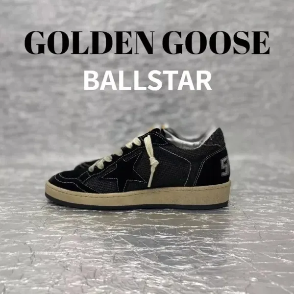 Golden Goose Ballstar Black Suede and Mesh Sneakers - 1