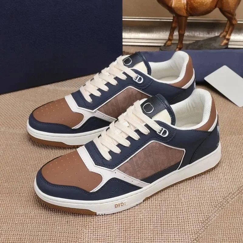 DIDI Sneakers White Gray Brown Patterned Casual Sneakers - 5
