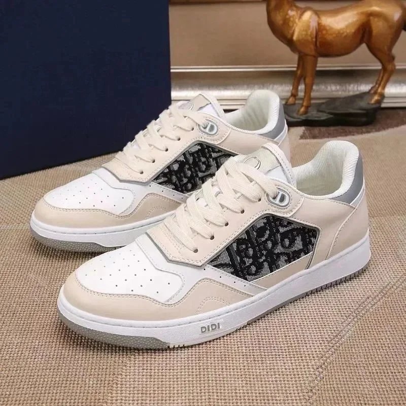 DIDI Sneakers White Gray Brown Patterned Casual Sneakers - 3