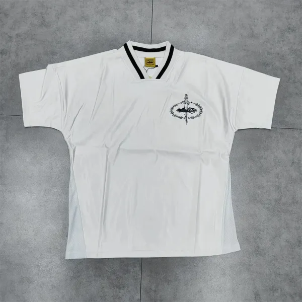 Cortez x Sword Emblem White V-Neck Jersey - 1
