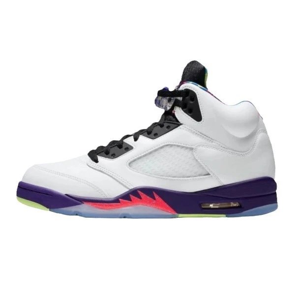 Authentic AJ5 High Top Basketball Shoes - Shattered Backboard, Rukawa, White Cement, Ice Blue, Low Top with Air Sole, Unisex