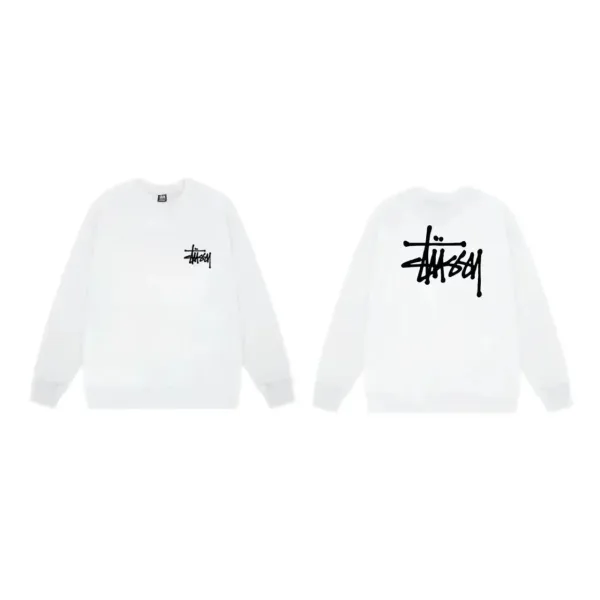 Stüssy Classic Logo Crewneck Sweatshirt White - 1