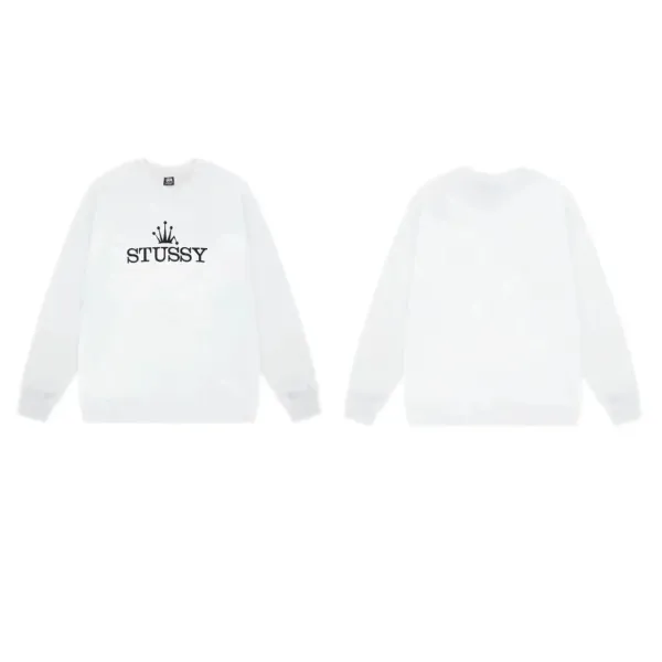Stussy Crown Logo Crewneck Sweatshirt White - 1