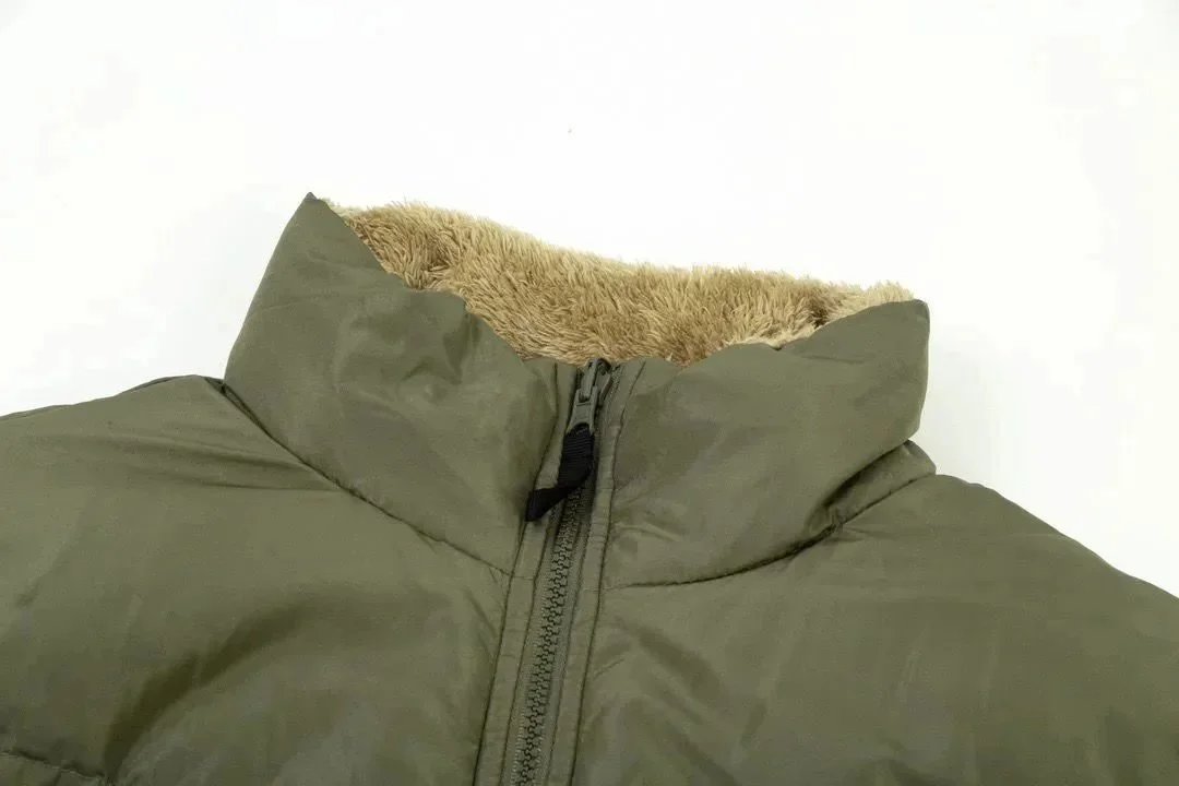 Carhartt Work In Progress Reversible Puffer Jacket Olive Green / Tan Faux Fur - 4