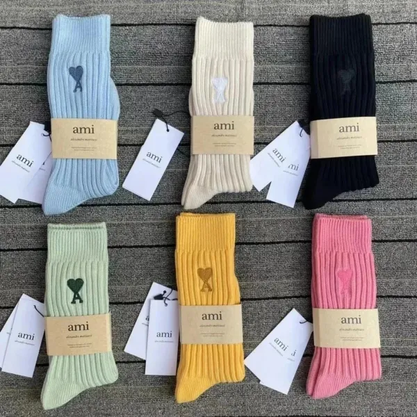 Ami Alexandre Mattiussi Heart Logo Black Socks - 3