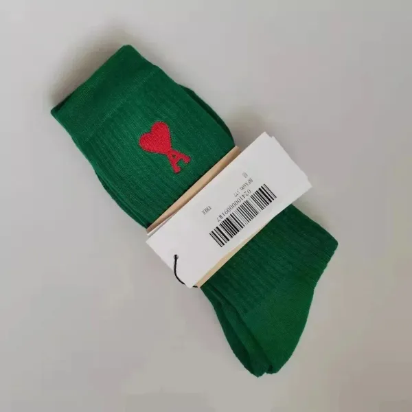 Comme des Garçons Play Heart Logo Green Socks - 1