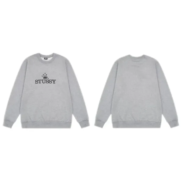 Stussy Crown Logo Crewneck Sweatshirt Gray - 1