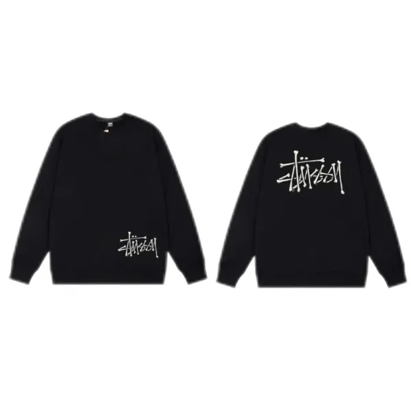 Stüssy Classic Logo Black Hoodie - 1