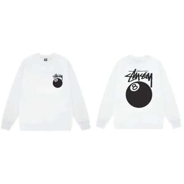 Stüssy 8-Ball Graphic Crewneck Sweatshirt White - 1