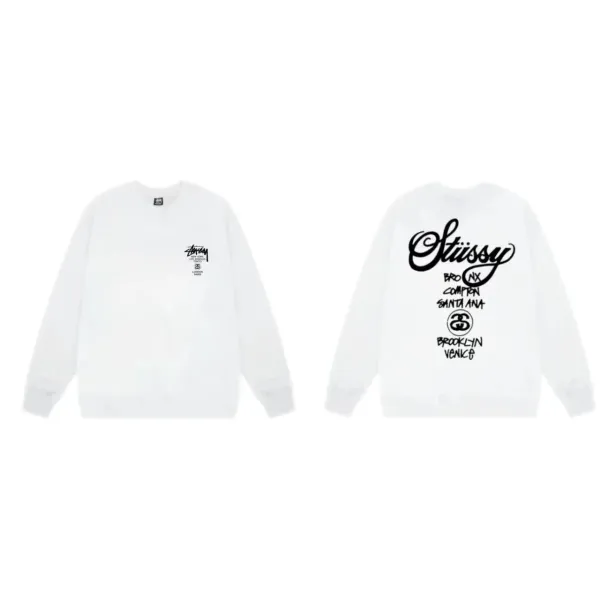 Stüssy World Tour Crewneck Sweatshirt Gray - 16
