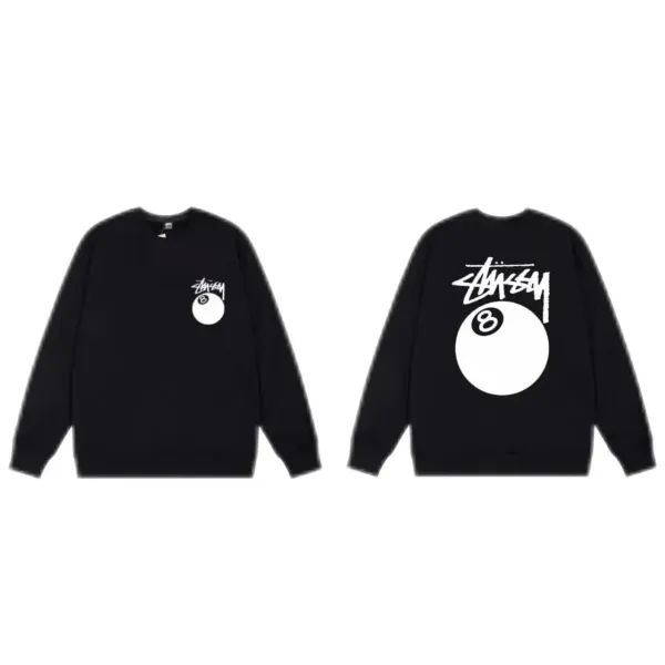Stüssy 8-Ball Crewneck Black Sweatshirt - 1