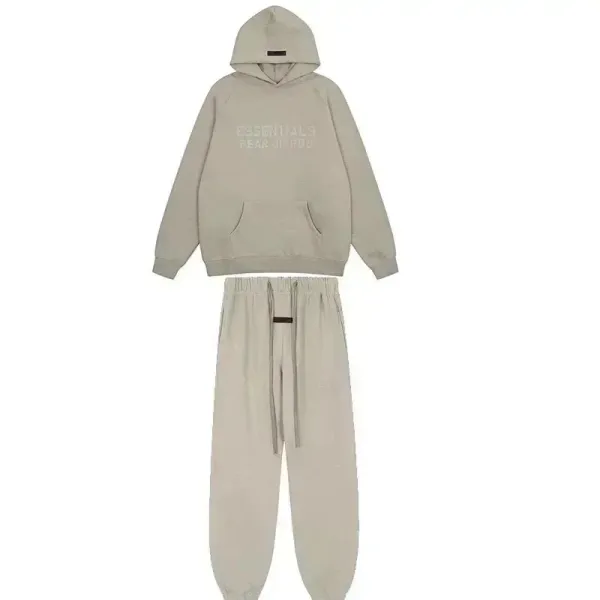 Fear of God Essentials Beige Hoodie and Sweatpants Set - 1