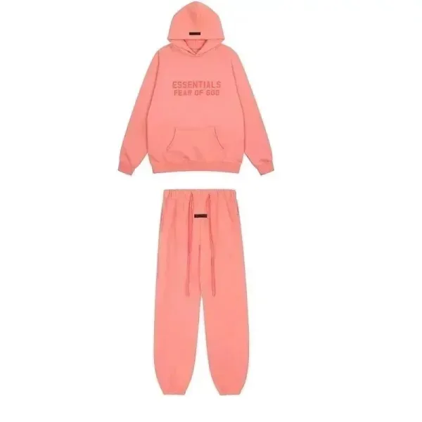 Fear of God Essentials Pink Hoodie and Sweatpants Set - 1