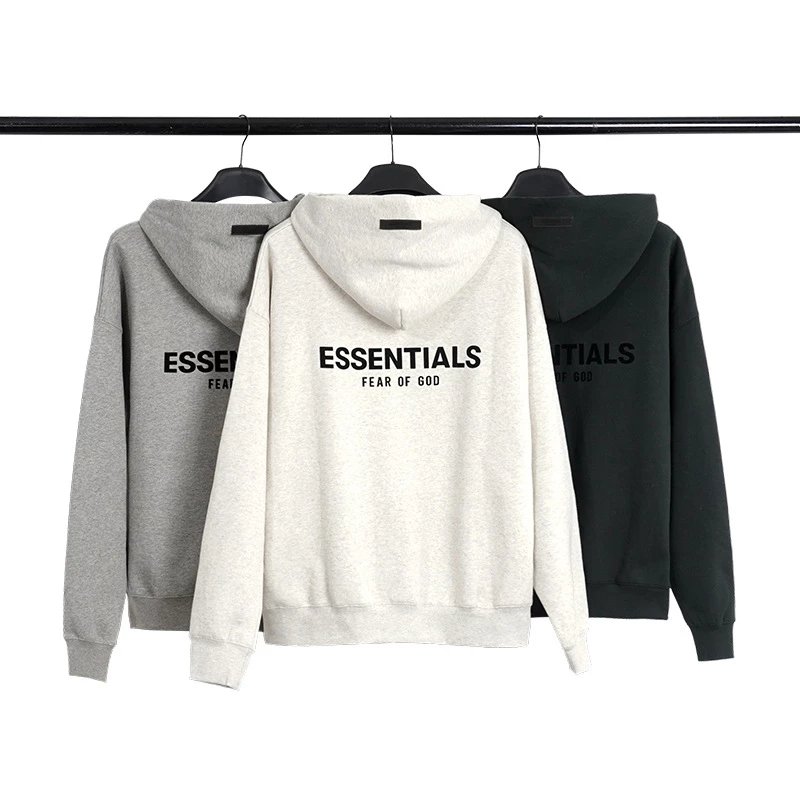 ES* Sweatshirt Flocked Back Printed Hooded Sweatshirt