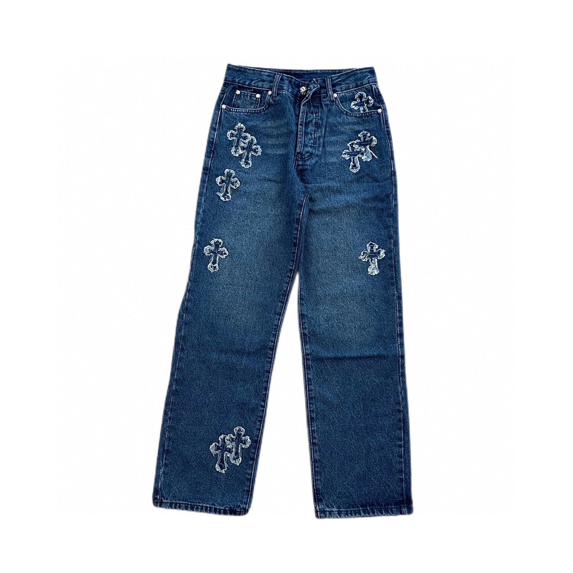 Dark blue denim leather