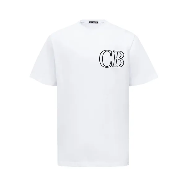 Cole Buxton CB Outline Logo White T-Shirt - 1