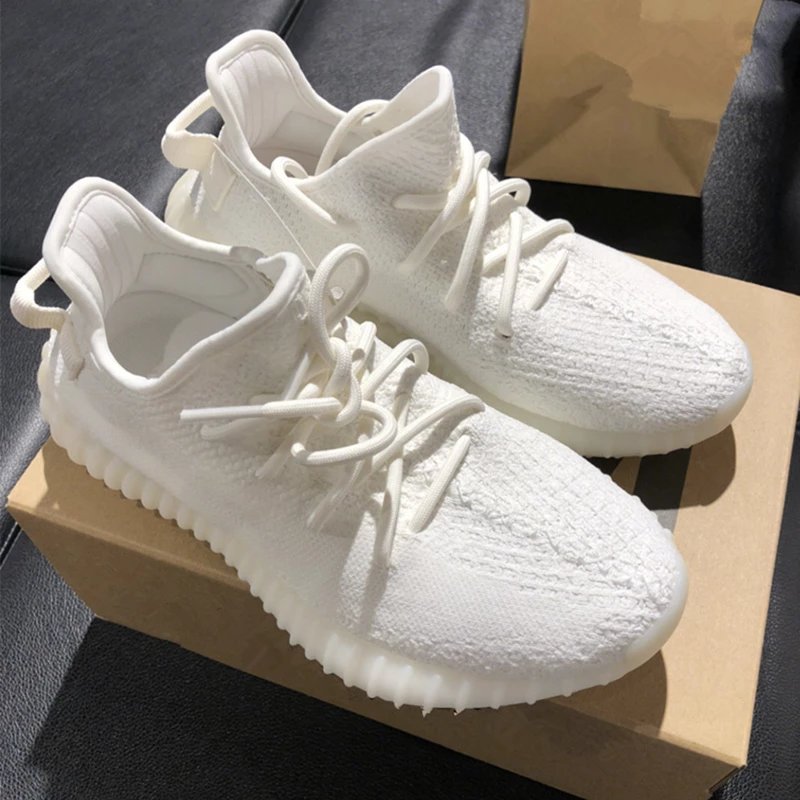yeezy椰子鞋男350v2纯白冰淇淋黄油真爆男鞋侃爷芝麻色网面休闲鞋
