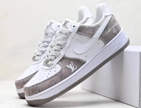 Louis Vuitton x Nike Air Force 1 Low Monogram Gray Sneakers - 1