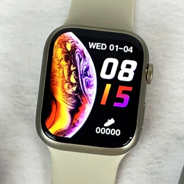 Apple Watch Series 9 GPS + Cellular 45mm Silver Aluminum with Beige Sport Band Smartwatch