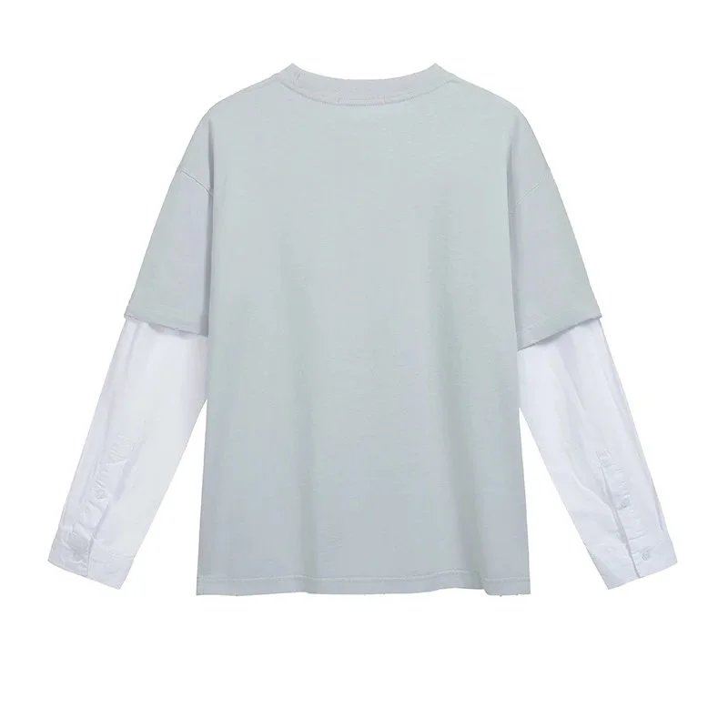 Acne Studios Logo Patch Layered T-Shirt in Mint Green - 4