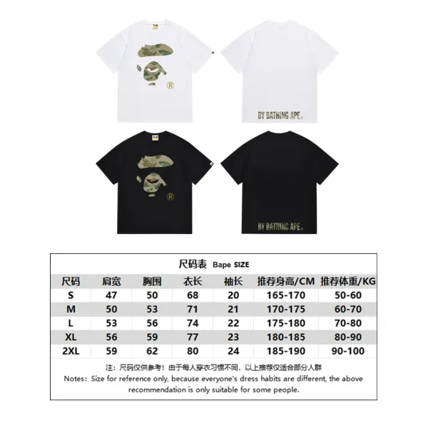 A Bathing Ape Arch Logo Camo Ape Head Black T-Shirt - 17