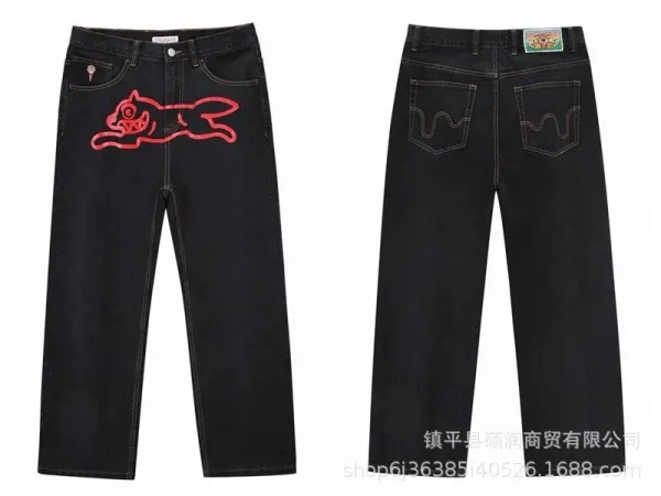 A Bathing Ape x Unknown Collaborator Denim Jeans with Pink猿人 Logo and Back Pocket Lettering - 6